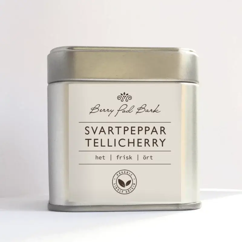 Svartpeppar Tellicherry, kryddburk - Berry Pod Bark