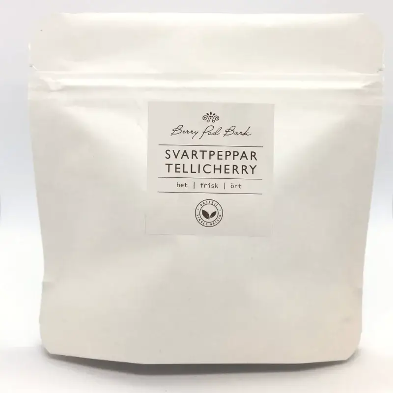 Svartpeppar Tellicherry, kryddpåse - Berry Pod Bark