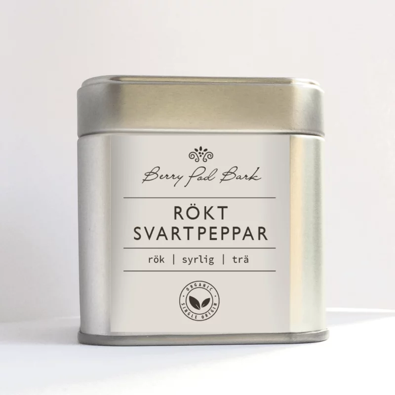 Rökt svartpeppar, ekologisk - kryddburk