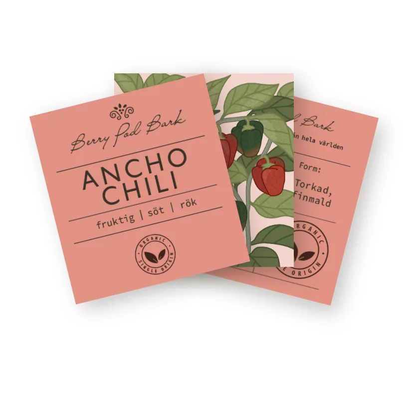 Kryddburksetiketter - Ancho-chili